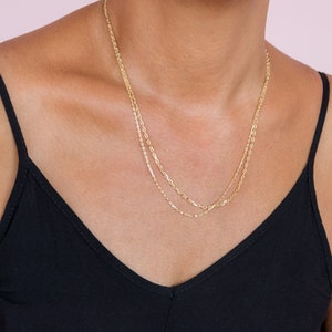 Solid Gold Mariner Chain Necklace / 14k solid Gold Anchor Choker / 1.1mm 1.5mm 1.9mm 2.3mm / Unisex Fine Jewelry image 8