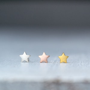 Extra Tiny Star Earrings / Solid Gold Star Studs / Minimal Post earrings / Celestial Gift for Womens, Kids, Teens