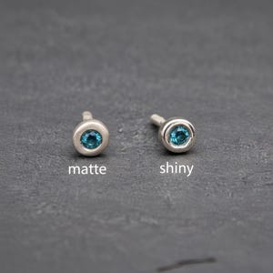 Maleńki kolczyk z litego złota z kamieniem szlachetnym: pojedynczy minimalistyczny kolczyk, diament, 9k 14k 18k 207H-S zdjęcie 9