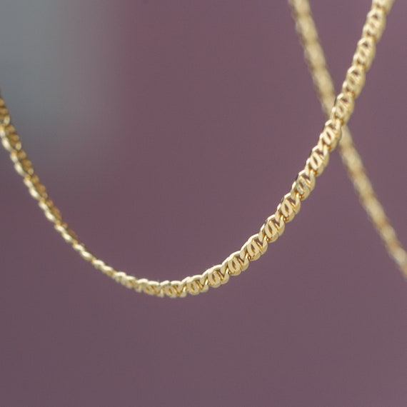 Solid gold shop flat curb chain