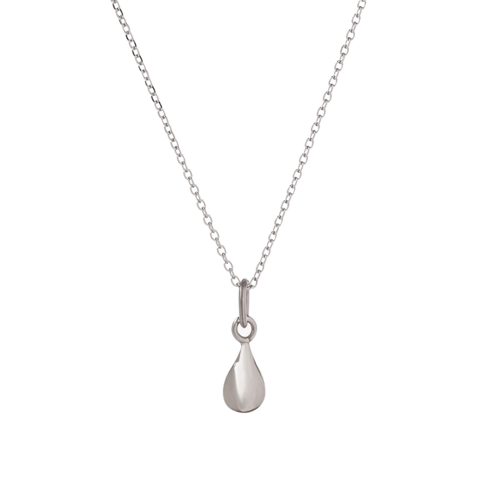 Solid Gold Teardrop Necklace / Dainty Raindrop Pendant in 9k