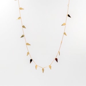 Halsband i massivt bladguld | 14k, 9k eller 18k | Gul ros eller vit | N02