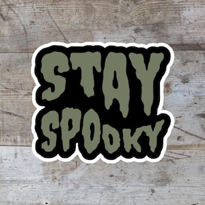 Blijf griezelige Halloween-sticker | Perfect voor laptops en notebooks | Leuke en feestelijke vinylsticker