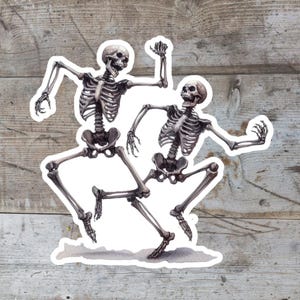 Tanzende Skelette Vinyl Sticker - Gruseliger Spaß für Halloween Dekor!