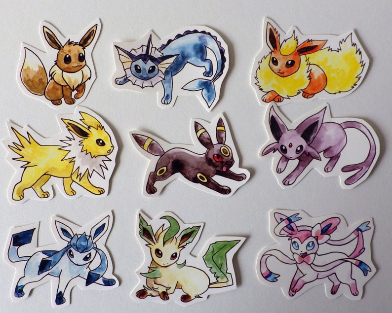 Pokémon Eeveelution Decorative Magnet set Eevee, Vaporeon, Flareon, Jolteon, Umbreon, Espeon, Glaceon, Leafeon, Sylveon image 2