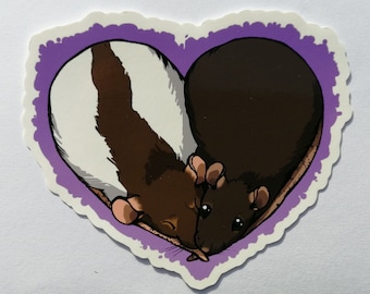 Rat Heart Vinyl Static Cling