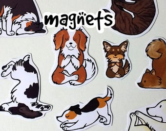 Cute Yoga Dog Decorative Magnets - Made to order, options available
