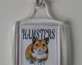 Cute 'Hamsters make me Happy' Keychain - Custom Made to Order