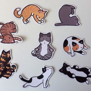 Cute Yoga Cat Decorative Magnets Pack of 8 Custom Made to Order image 3