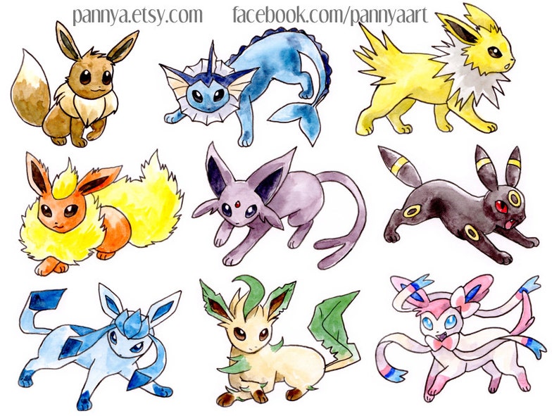 Pokémon Eeveelution Decorative Magnet set Eevee, Vaporeon, Flareon, Jolteon, Umbreon, Espeon, Glaceon, Leafeon, Sylveon image 3