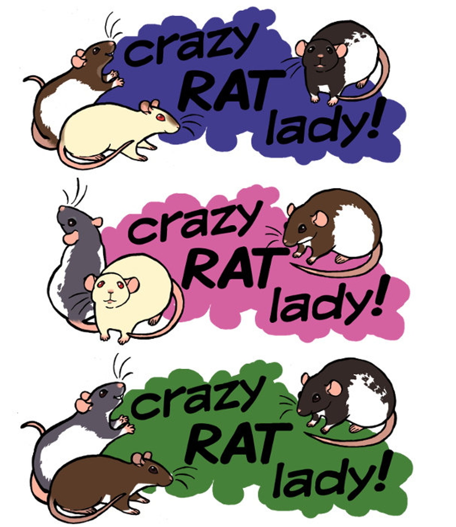 3dRose Crazy Rat Lady Gartenflagge 30,5x45,7 Cm – Aus Polyester, Einseitig Bedruckt