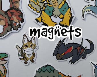 Monster Hunter - Cute Decorative Monster Magnets (average 8) - choose from over 100 designs