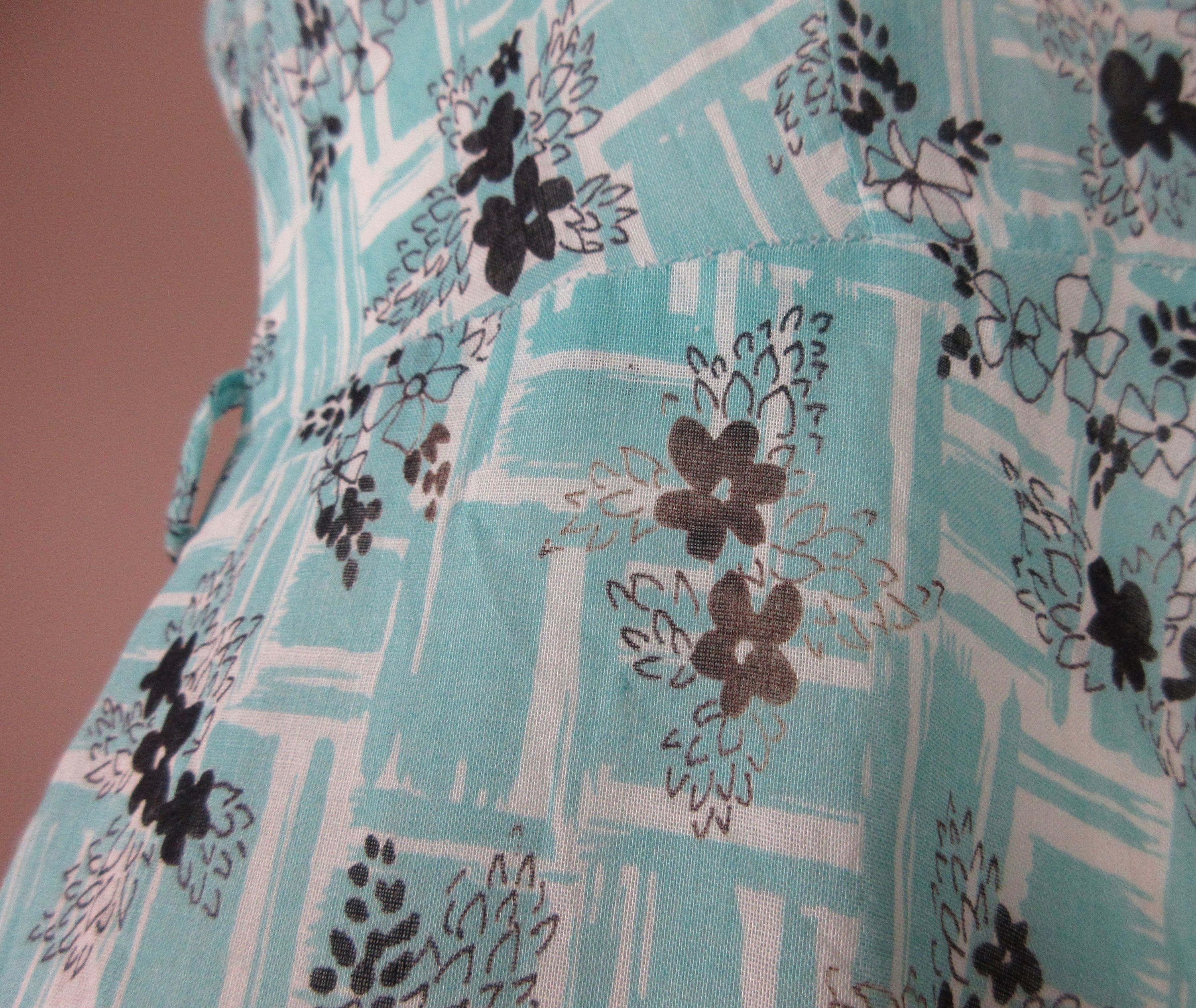 Vintage 1940s Cotton Summer Dress Blue and White Kimono | Etsy