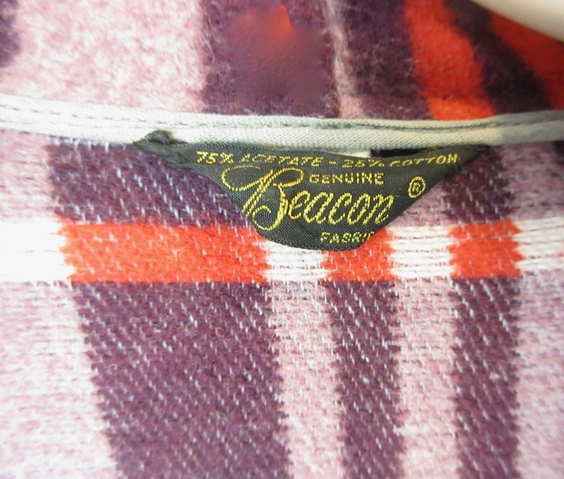 Sz M Nick Nora Vintage Camp Blanket Wedding Gift Men/'s Women/'s Unisex His Hers Beacon Brand Robe 1940/'s 40/'s 1950/'s 50/'s Red Brown
