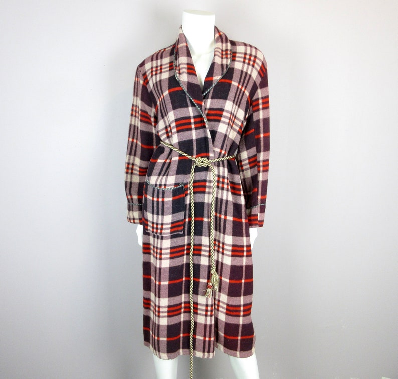 Sz M Nick Nora Vintage Camp Blanket Wedding Gift Men/'s Women/'s Unisex His Hers Beacon Brand Robe 1940/'s 40/'s 1950/'s 50/'s Red Brown