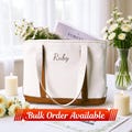 Embroidered Personalized Bridesmaid Gift Bag – Custom Name Canvas Tote for Wedding Party, Bachelorette Party,Beach Wedding, Bridal Party product logo