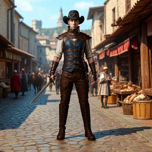 Adventurer Cosplay Outfit | LARP, Ren Fair & Fantasy Warrior Set-Steampunk Leather Armor Costume for Men Handmade Renaissance Fair Costume