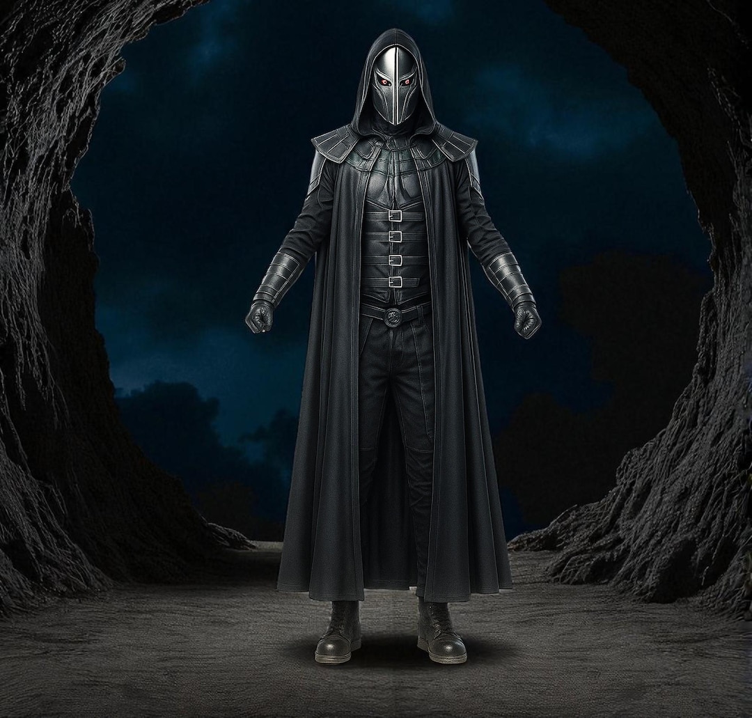 Dark Lord Leather Cloak Costume – Handmade Black Gothic Outfit for Men ...