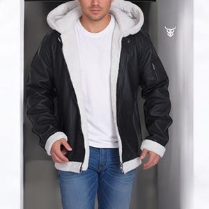 Handgefertigte echte echte weiche Leder Shearling hochwertige Lederjacke für Jungen Vintage Style Jacke Sherpa Jacke Steampunk Jacke