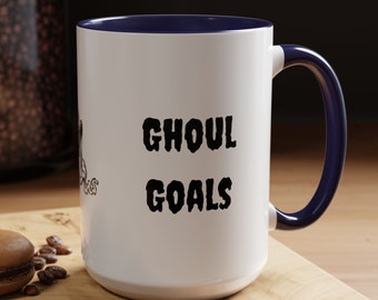 Ghoul Goals Halloween Coffee Mug: Spooky Bookish Ghost Gift