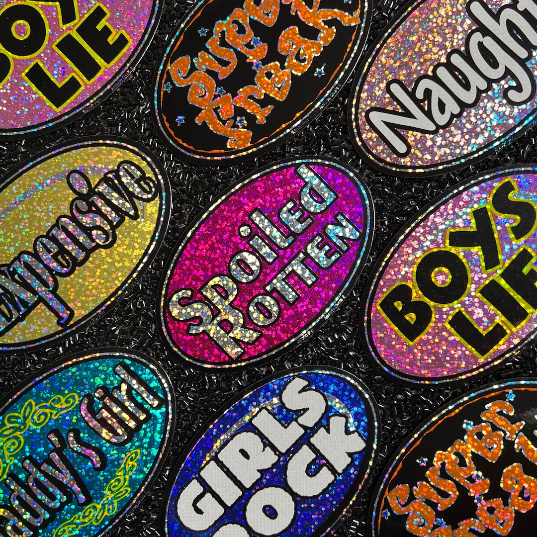 Vintage Y2K Attitude Oval | Nostalgic Vending Machine Sticker