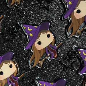 Marnie the Witch Keychain | Funky Halloweentown Inspired Acrylic Charm Keychain With Star Clasp