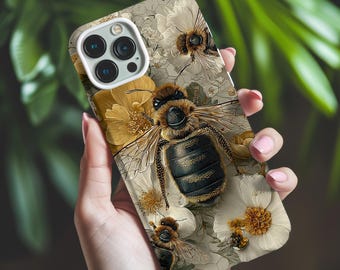 3D Bumblebee Phone Case: Botanical Bee Lover