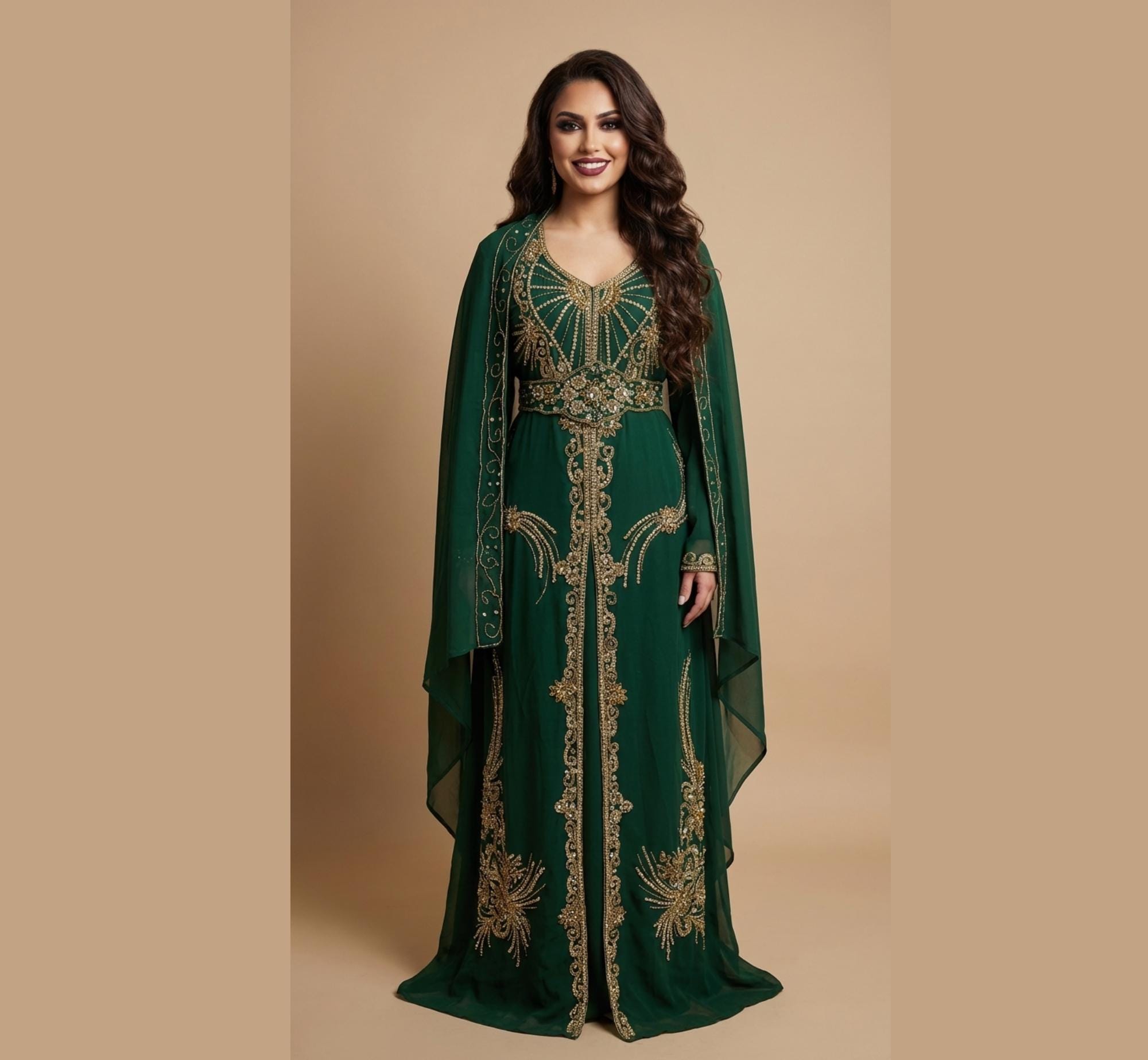 green emerald velvet dress Arabic One Shoulder Lilac Dubai Evening Dresses with Cape Elegant SF545 main image 1