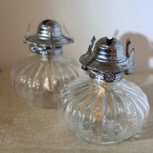 Vintage Pair of Lamplight Farms Oil Kerosene Lamps Set of 2