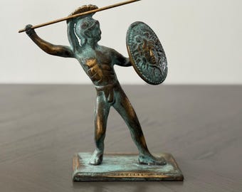 Vintage Bronze Spartan King Sculpture