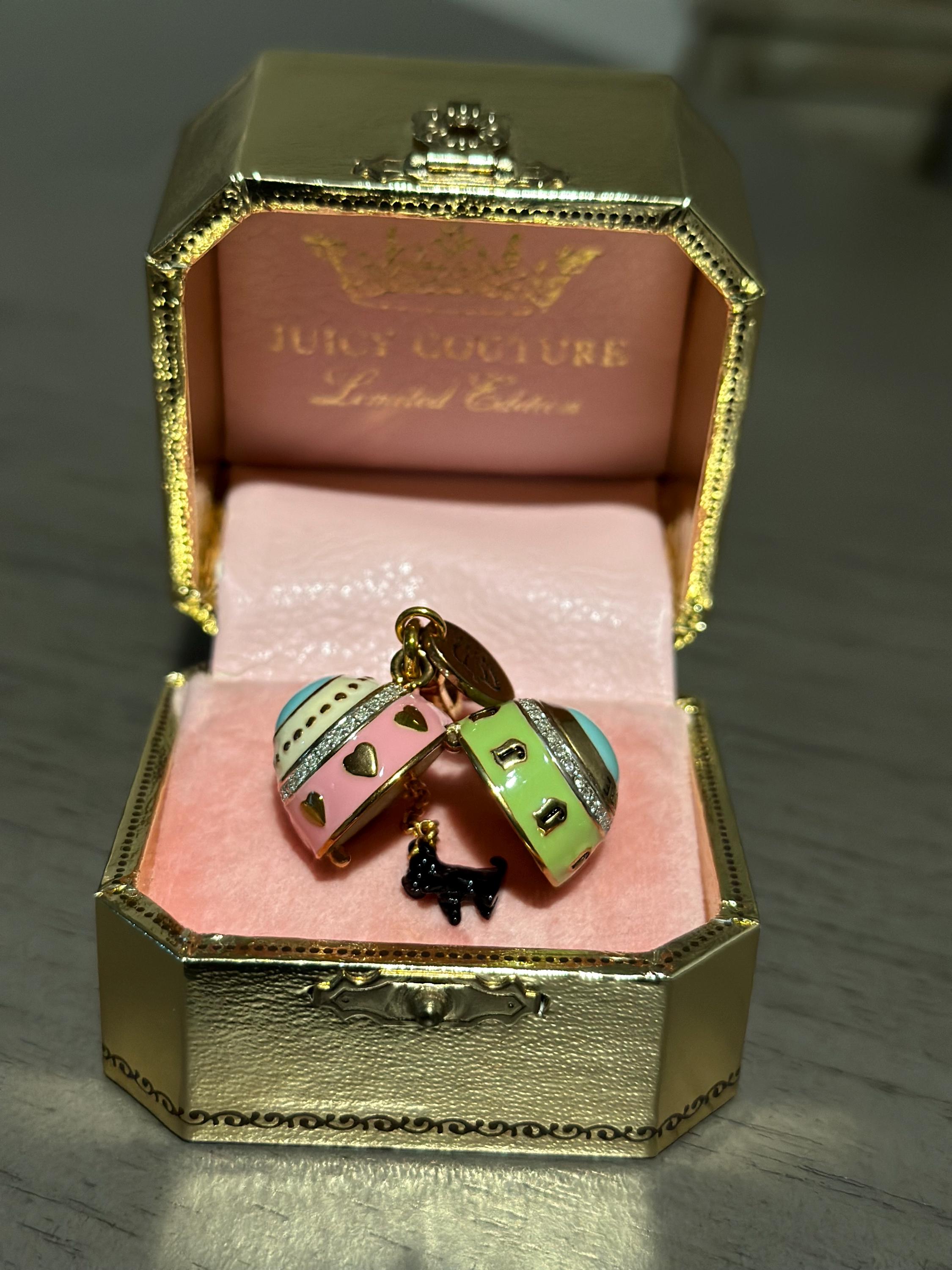 Juicy Couture (2008) Limited Edition Bedazzled Egg Charm*new* in