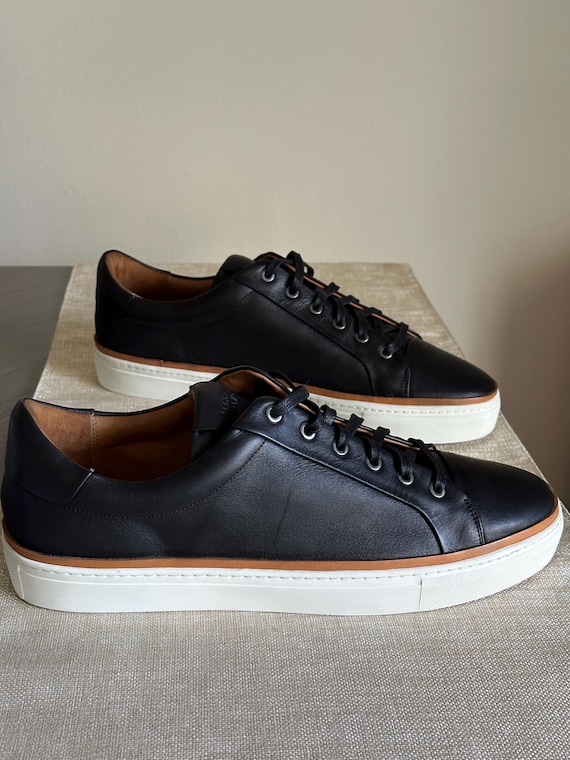 Allen Edmonds Black Leather Derby Sneakers with White Sole Trim Allen Edmonds  main image 2