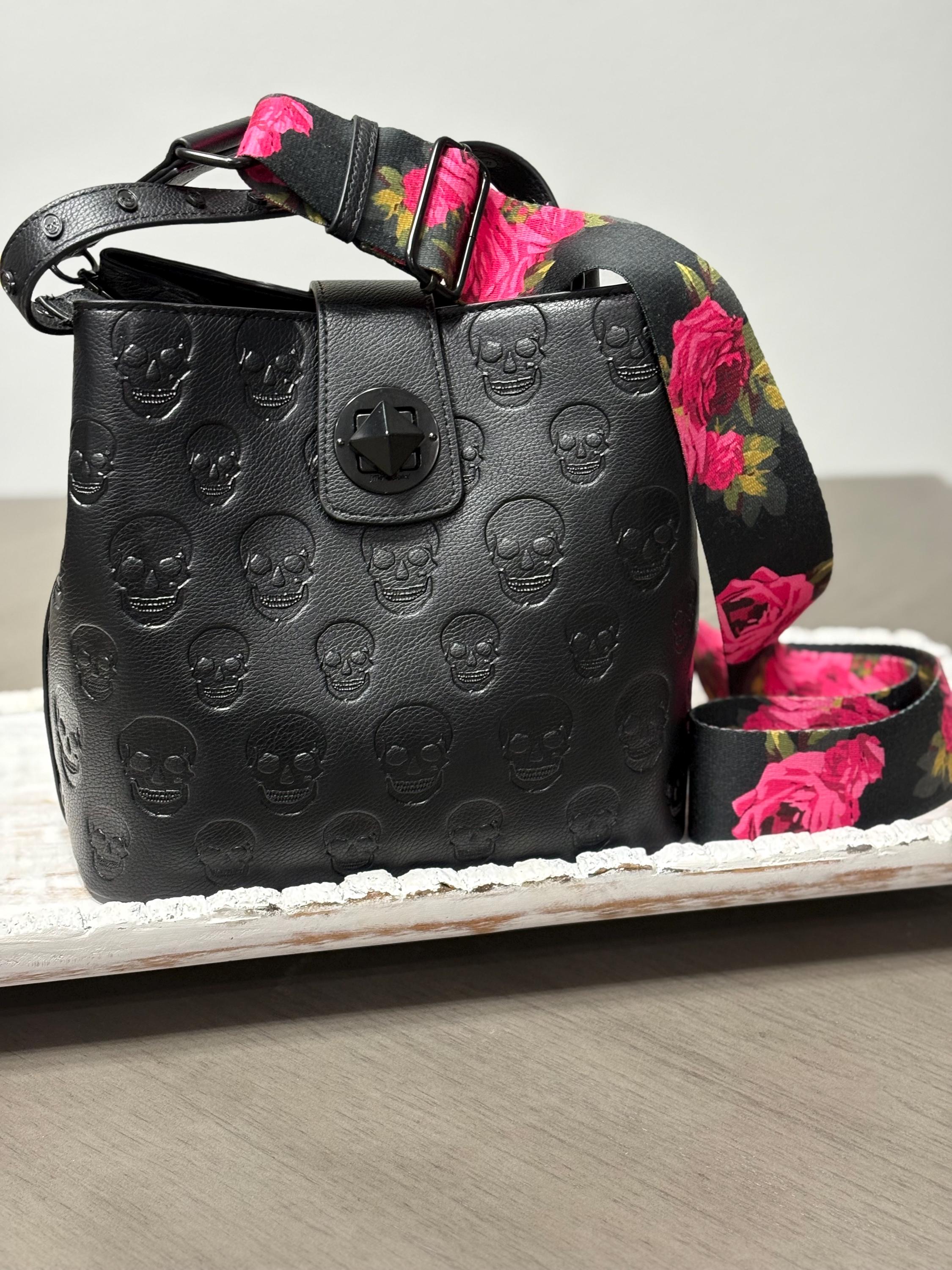 Betsey Johnson Black Quilted Skull Backpack with Pink and Yellow Zippers Betsey Johnson Backpack main image 3