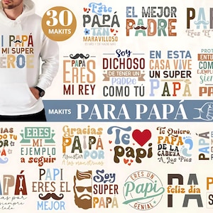 Phrases for Father's Day Svg Png Bundle / Spanish SVG Bundle / Thank You Dad Svg / Mexican Father Gift Svg / Papa Te Quiero Svg / Shirt png