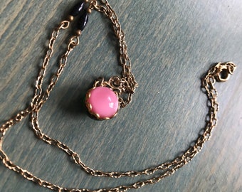 Pink and Green bubble charm necklace. Super stylish and cute!