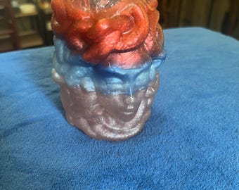 Patriotic Medusa Head Planter – Red, White & Blue Succulent Pot