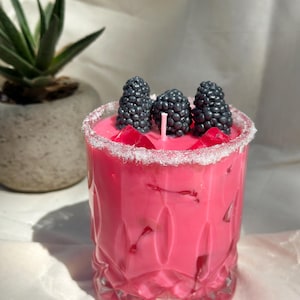 Candle. Spicy Blackberry Margarita.  Novelty Candle. Soy and Paraffin. Tequila.  Marg. Gifts for Her. Citrus. Handmade.