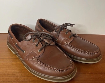Allen Edmonds Eastport Boat Shoes Mens Size 11 D Brown Leather Made in USA 43504