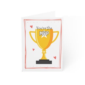 Set di biglietti d'auguri MVP - Festeggia le vittorie con auguri allegri, eventi sportivi, biglietti di ringraziamento, auguri personalizzati, etichette regalo