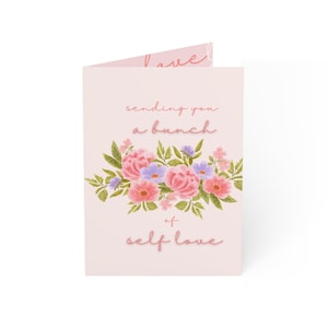 Charmantes cartes de voeux florales pour célébrer l'amour de soi, mots d'amour, cartes de vœux, souhaits d'anniversaire, cadeaux attentionnés