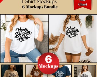 Gildan 5000 Mockup Bundle: Y2K Model, POD Shirt (Digital Download)