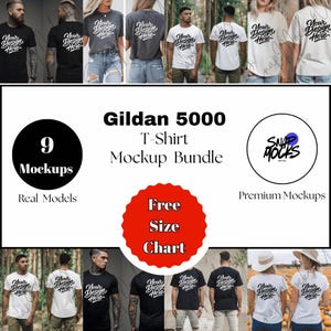 Bundle Gildan 5000 Mockup, Gildan 5000 Front back T-Shirt Mockup Bundle, Gildan Bundle Mockups, Gildan Mockup Bundle Instant Download, g5000