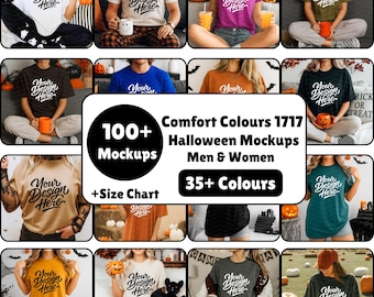 Comfort Colors 1717 Halloween T-Shirt Mockup Bundle (Digital Download)