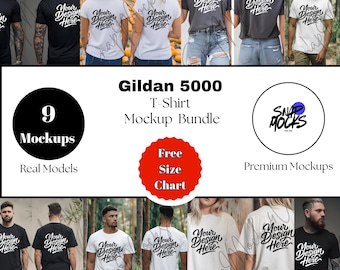 Bundle Gildan 5000 Mockup, Gildan 5000 Front and Back T-Shirt Mockup Bundle, Gildan Bundle 9 Mockups, cozy vibes mockups, POD Mockup Bundle