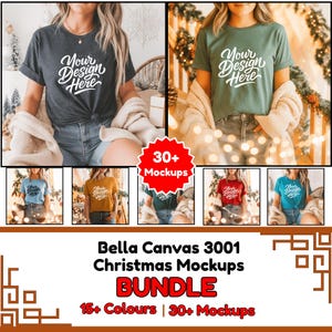 Weihnachtsmockup Bundle, Bella Canvas 3001 Weihnachten Shirt Mockup, Urlaub T-Shirt Mockup, Shirt Mockup, Weihnachtsmockup, Bundle Mockup