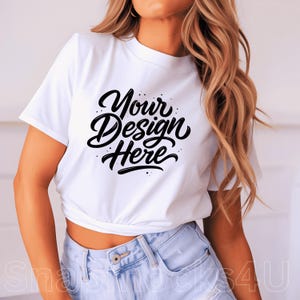 Comfort Colors 1717 White Shirt Mockup: Oversized Tee, Real Model
