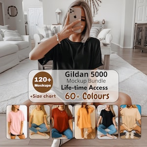Bundle Gildan 5000 Mockup, Gildan 5000 Front view T-Shirt Mockup Bundle, Gildan Bundle Mockups, Gildan Mockup Bundle Instant Download, g5000