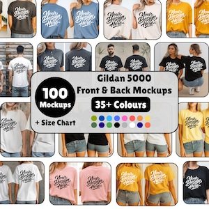Gildan 5000 Mockup Front and Back Bundle, Gildan 5000 Mockup, Gildan 5000 Bundle, Gildan Shirt Mockup Bundle, Gildan 5000 Front and Back Man
