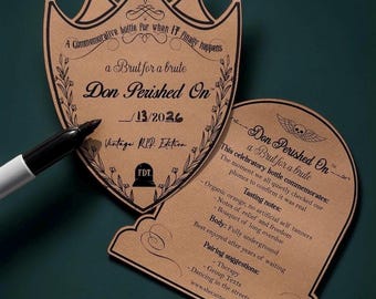 Don Perished On - Novelty Wine Label