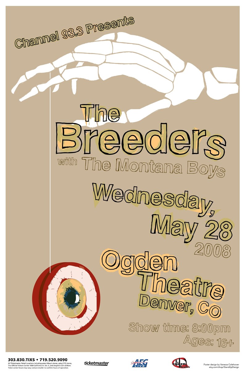 The Breeders Concert Poster Etsy
